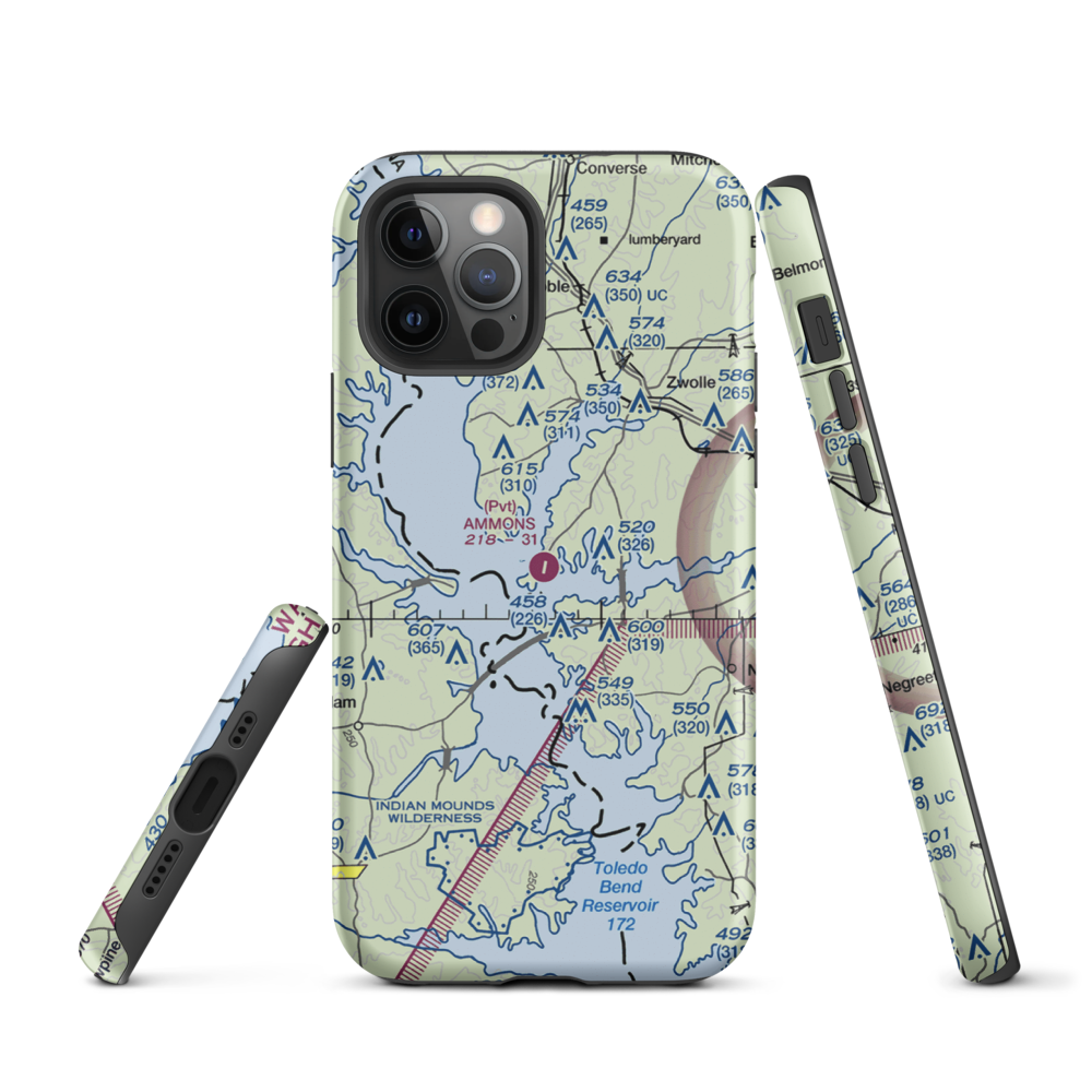 Ammons Airport (5LS9) VFR Sectional  Tough iPhone Case iPhone 12 Pro model shown