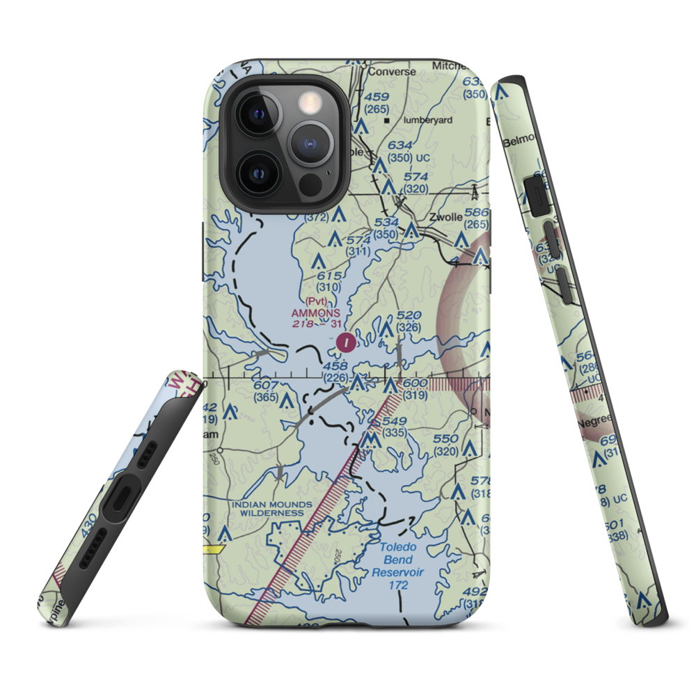 Ammons Airport (5LS9) VFR Sectional  Tough iPhone Case iPhone 12 Pro Max model shown