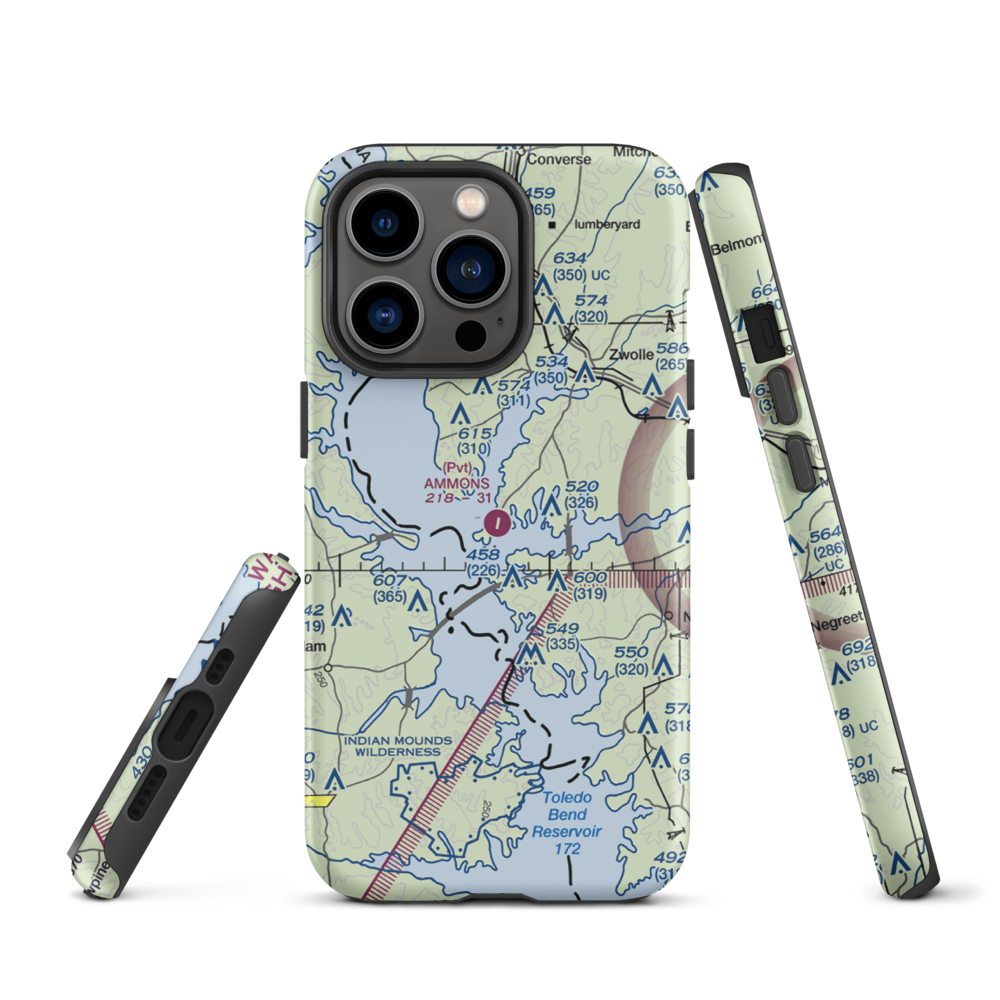 Ammons Airport (5LS9) VFR Sectional  Tough iPhone Case iPhone 13 Pro model shown
