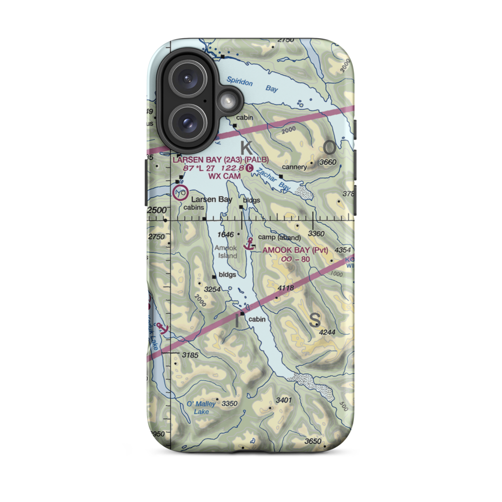 Amook Bay Seaplane Base (AK81) VFR Sectional  Tough iPhone Case iPhone 16 Plus model shown