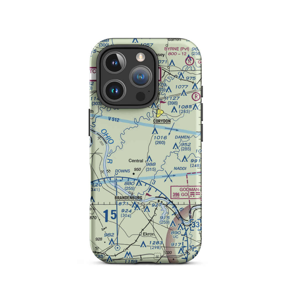 Amy Airport (1II4) VFR Sectional  Tough iPhone Case iPhone 16 Pro model shown