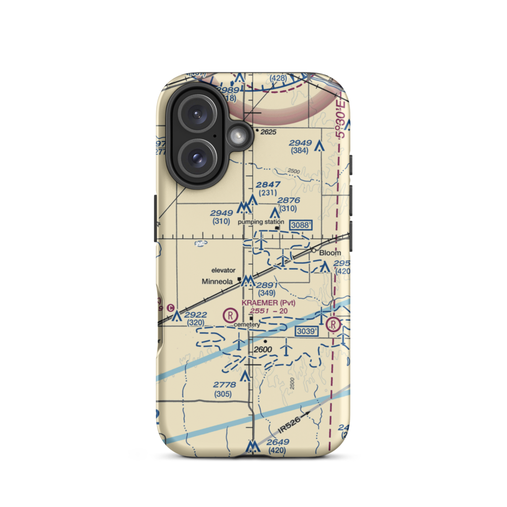 Amy Airport (SN94) VFR Sectional  Tough iPhone Case iPhone 16 model shown