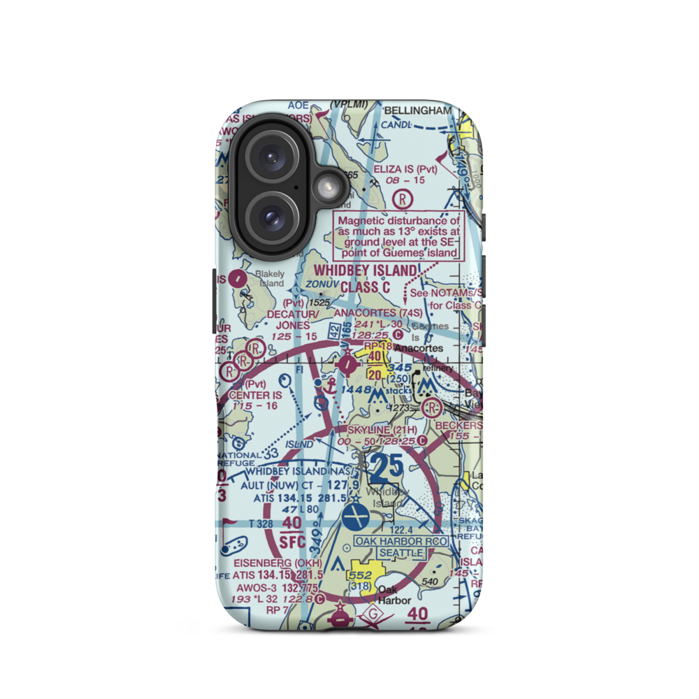 Anacortes Airport (74S) VFR Sectional  Tough iPhone Case iPhone 16 model shown