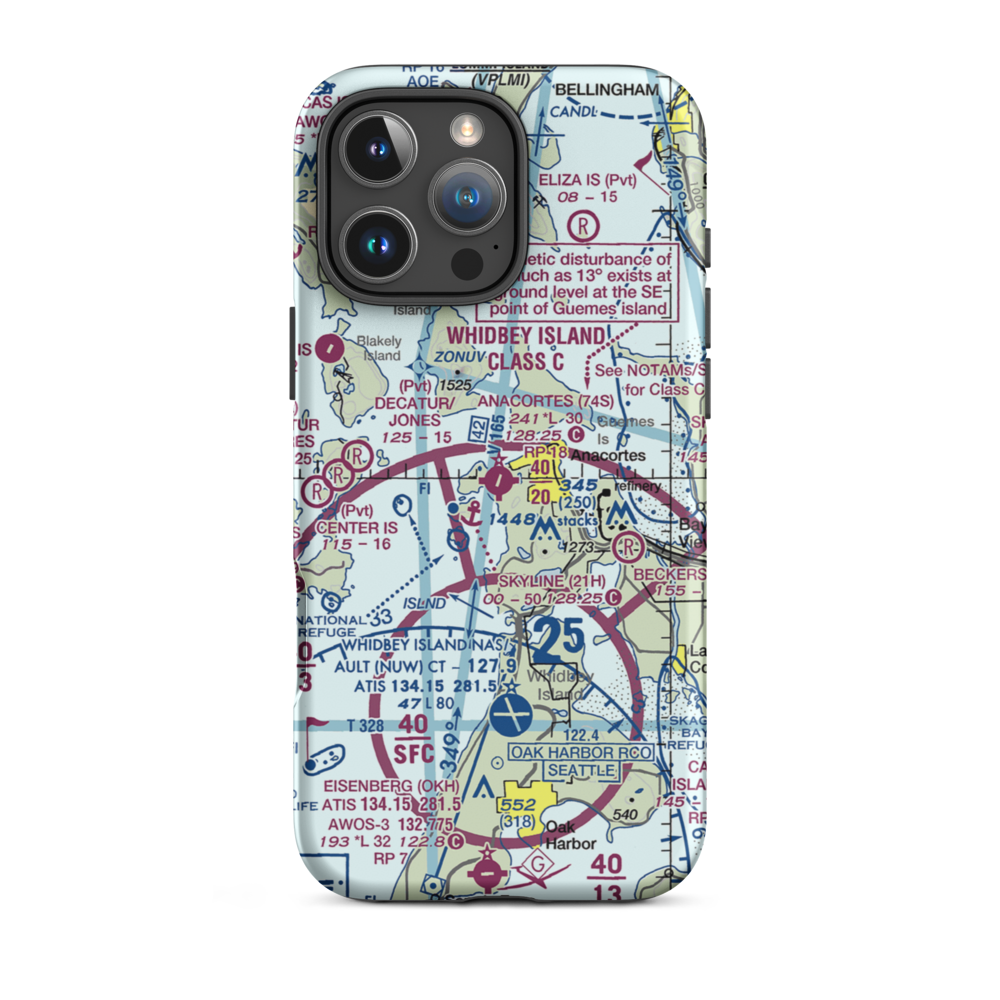 Anacortes Airport (74S) VFR Sectional  Tough iPhone Case iPhone 16 Pro Max model shown