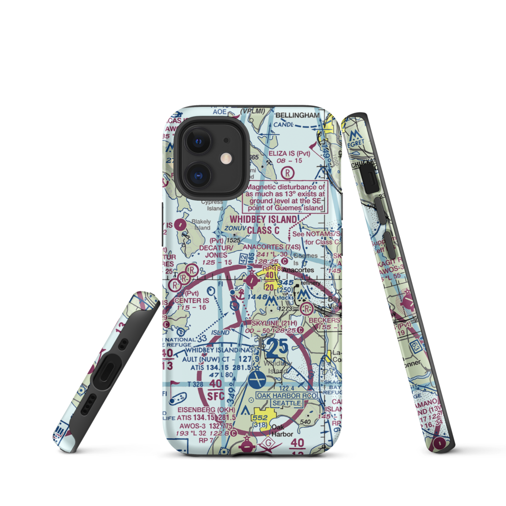 Anacortes Airport (74S) VFR Sectional  Tough iPhone Case iPhone 12 mini model shown