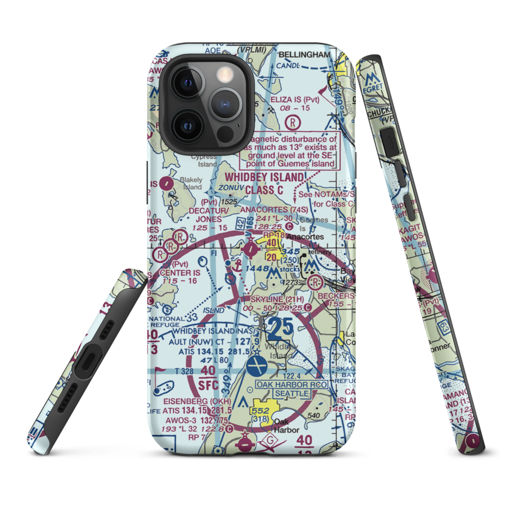Anacortes Airport (74S) VFR Sectional  Tough iPhone Case iPhone 12 Pro Max model shown