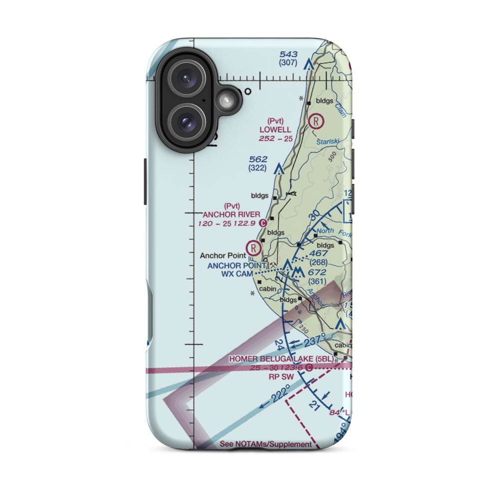 Anchor River Airpark (AK00) VFR Sectional  Tough iPhone Case iPhone 16 Plus model shown