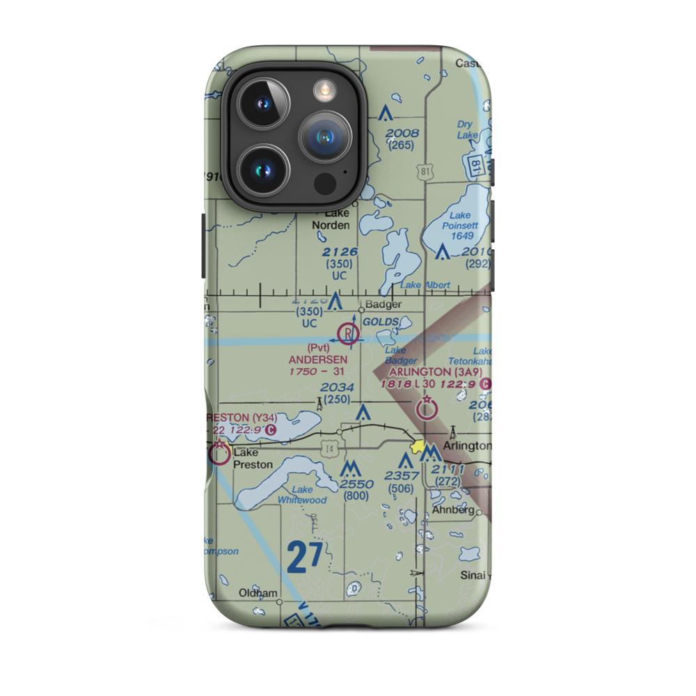 Andersen Farms Airport (SD19) VFR Sectional  Tough iPhone Case iPhone 16 Pro Max model shown