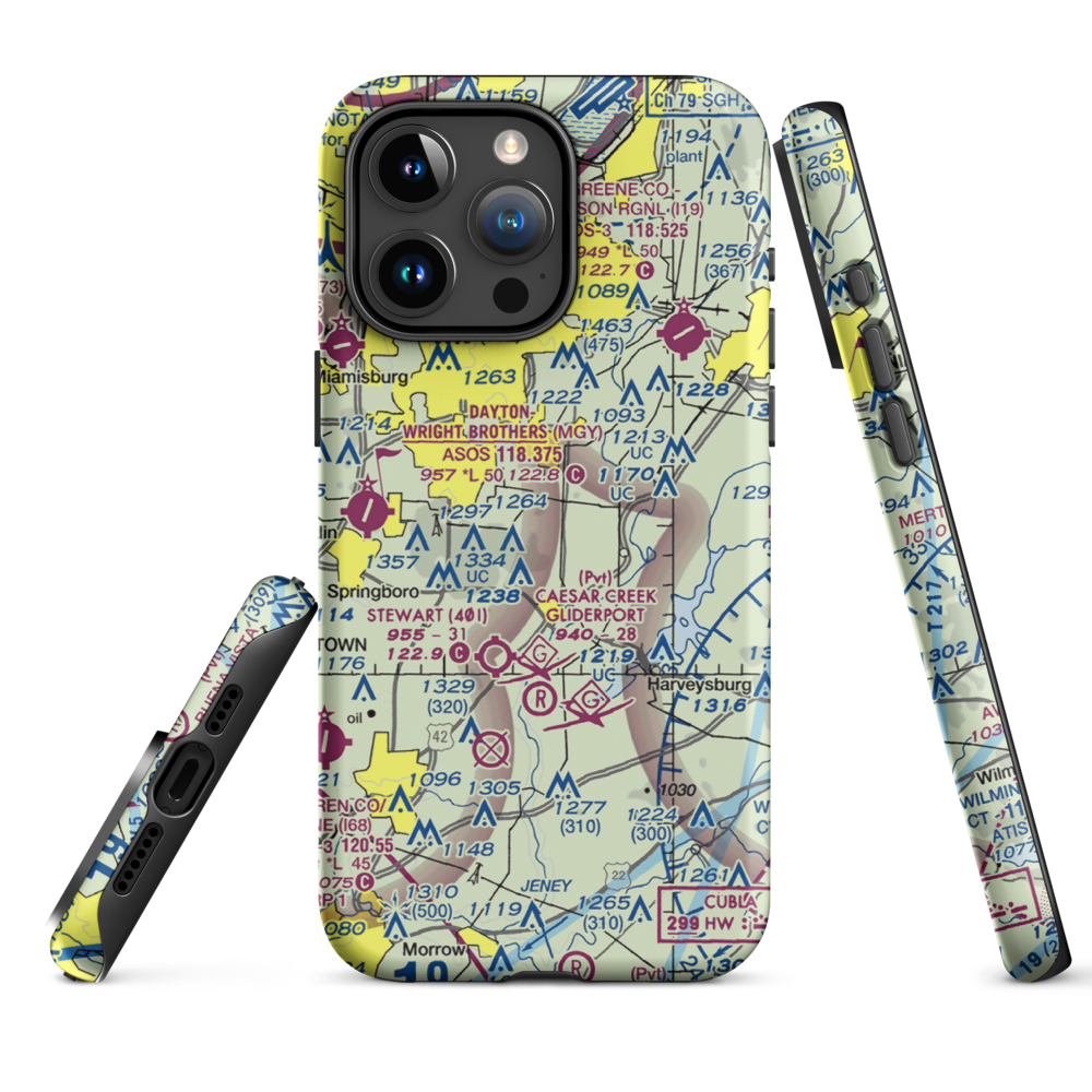 Anderson Airfield (43OA) VFR Sectional  Tough iPhone Case iPhone 15 Pro Max model shown