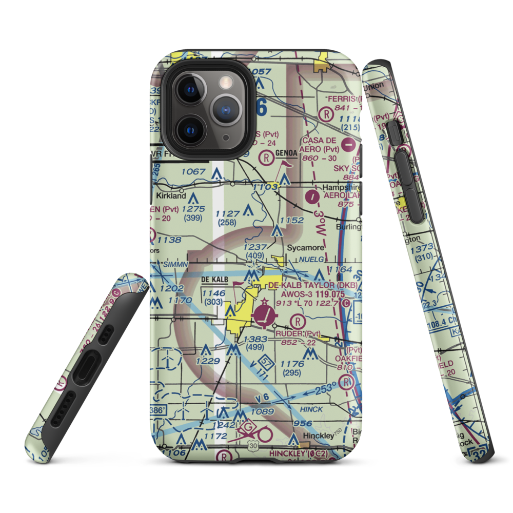Anderson Airport (26LL) VFR Sectional  Tough iPhone Case iPhone 11 Pro model shown