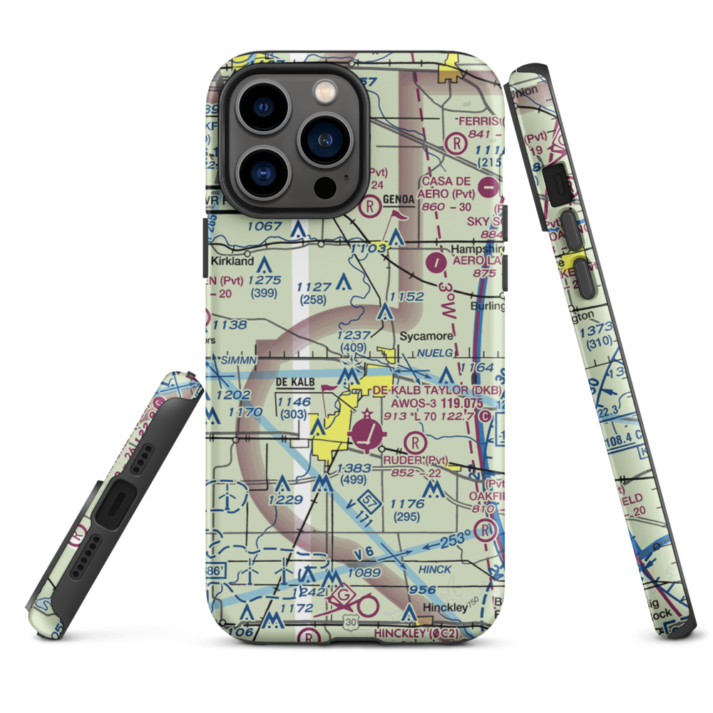 Anderson Airport (26LL) VFR Sectional  Tough iPhone Case iPhone 13 Pro Max model shown