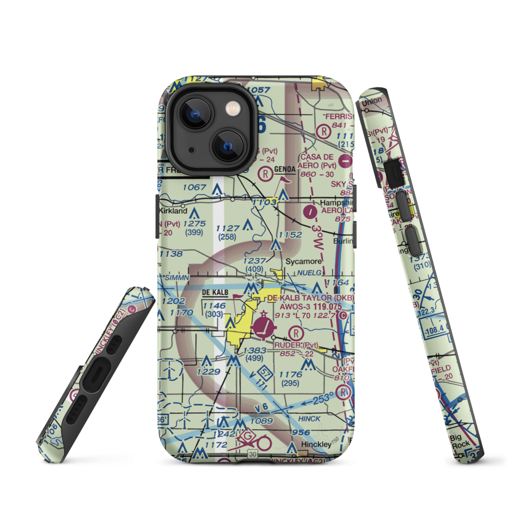 Anderson Airport (26LL) VFR Sectional  Tough iPhone Case iPhone 14 model shown