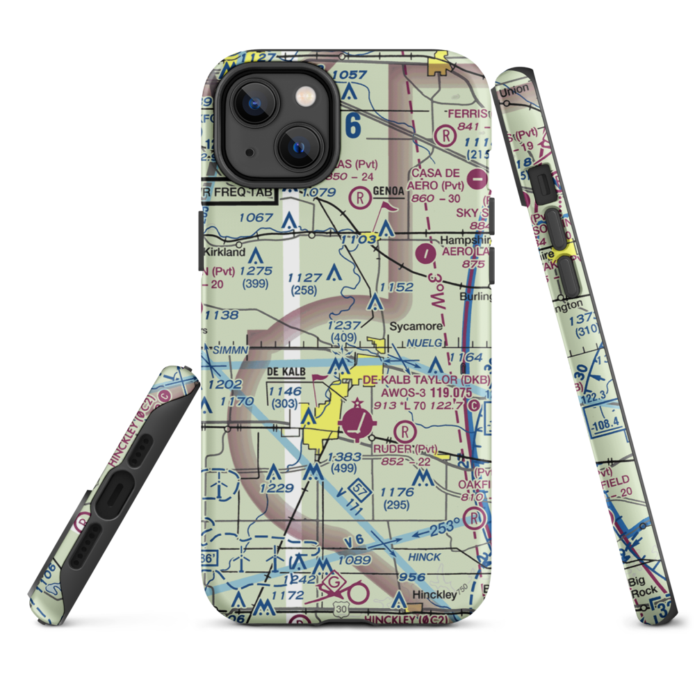 Anderson Airport (26LL) VFR Sectional  Tough iPhone Case iPhone 14 Plus model shown