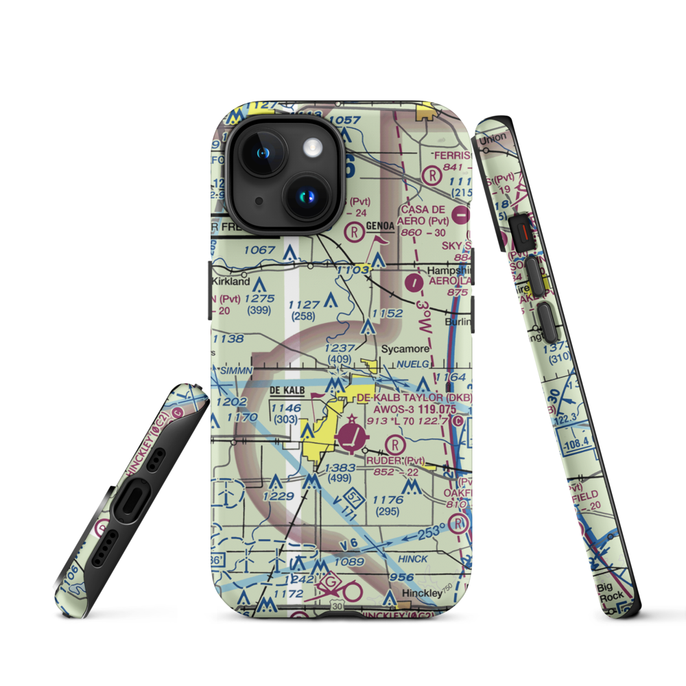 Anderson Airport (26LL) VFR Sectional  Tough iPhone Case iPhone 15 model shown
