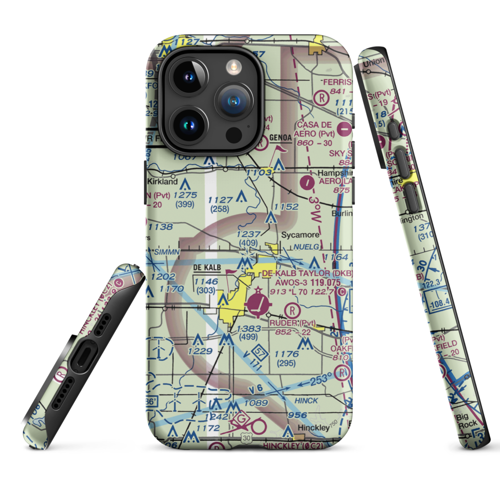 Anderson Airport (26LL) VFR Sectional  Tough iPhone Case iPhone 15 Pro Max model shown