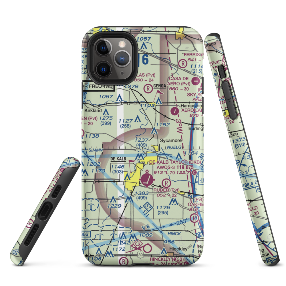 Anderson Airport (26LL) VFR Sectional  Tough iPhone Case iPhone 11 Pro Max model shown