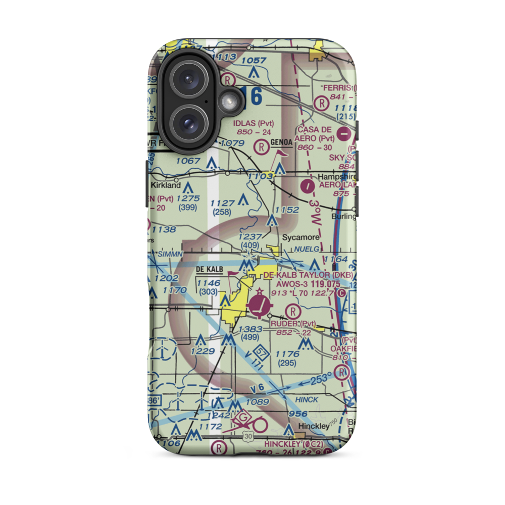Anderson Airport (26LL) VFR Sectional  Tough iPhone Case iPhone 16 Plus model shown