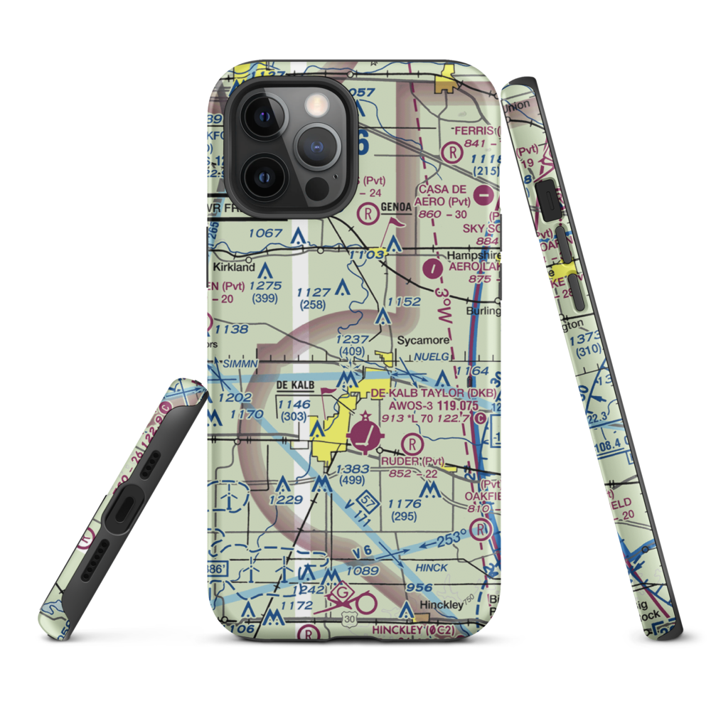 Anderson Airport (26LL) VFR Sectional  Tough iPhone Case iPhone 12 Pro Max model shown