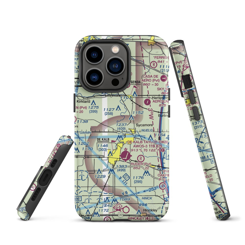 Anderson Airport (26LL) VFR Sectional  Tough iPhone Case iPhone 13 Pro model shown