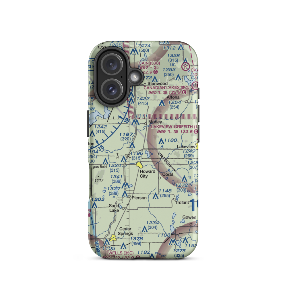 Anderson Airport (5MI4) VFR Sectional  Tough iPhone Case iPhone 16 model shown