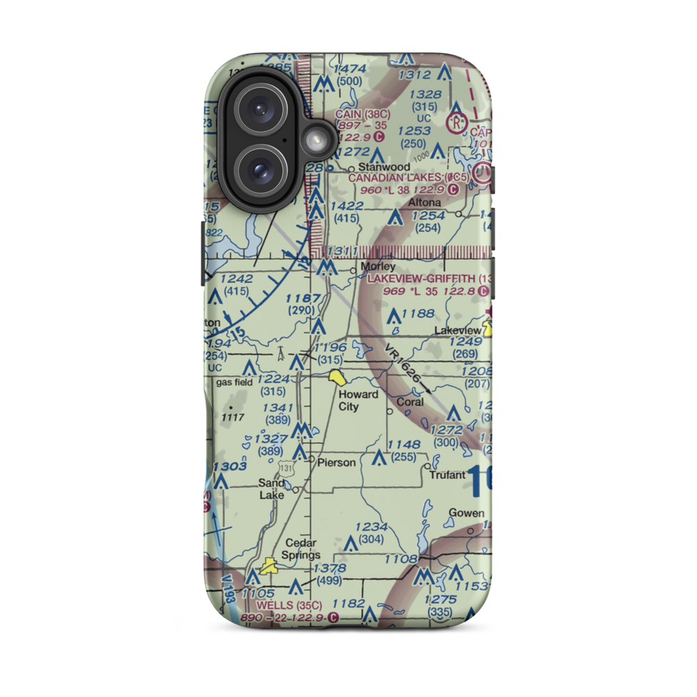 Anderson Airport (5MI4) VFR Sectional  Tough iPhone Case iPhone 16 Plus model shown