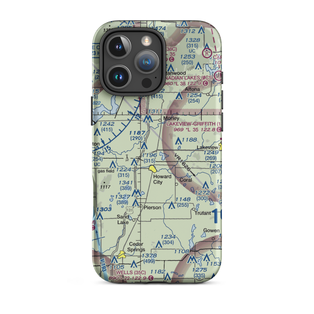 Anderson Airport (5MI4) VFR Sectional  Tough iPhone Case iPhone 16 Pro Max model shown