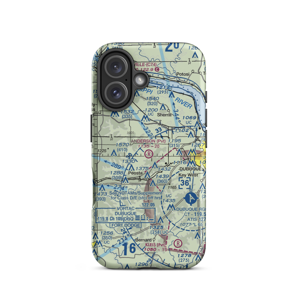 Anderson Airport (IA54) VFR Sectional  Tough iPhone Case iPhone 16 model shown