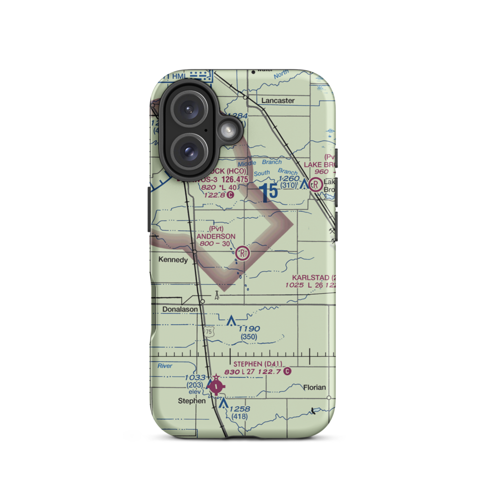 Anderson Field (52MN) VFR Sectional  Tough iPhone Case iPhone 16 model shown
