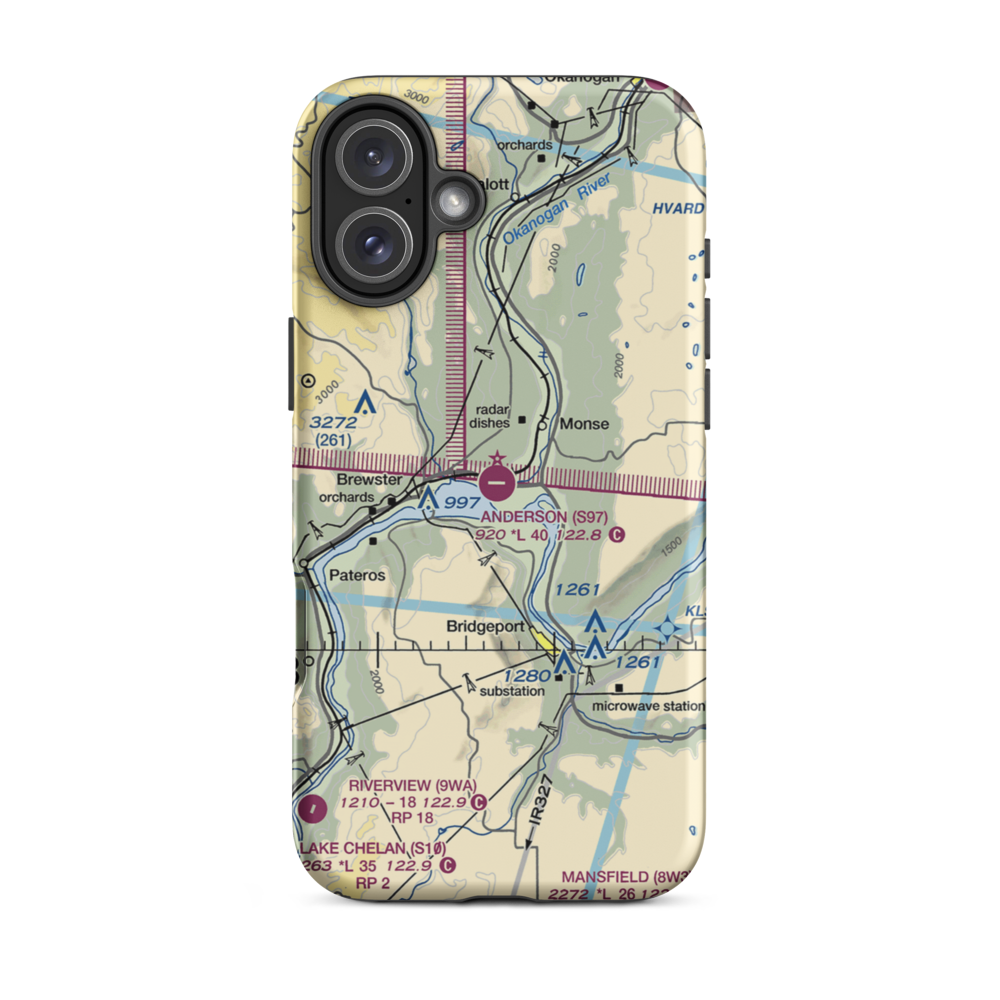 Anderson Field (S97) VFR Sectional  Tough iPhone Case iPhone 16 Plus model shown