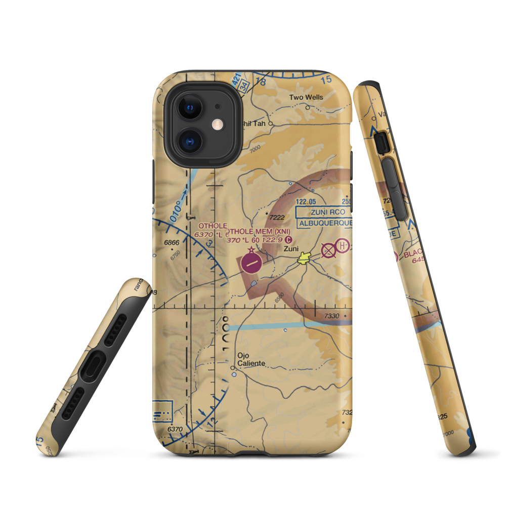 Andrew Othole Memorial Airport (XNI) VFR Sectional  Tough iPhone Case iPhone 11 model shown