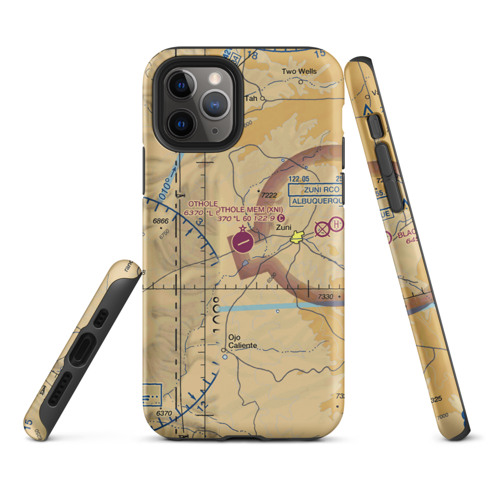 Andrew Othole Memorial Airport (XNI) VFR Sectional  Tough iPhone Case iPhone 11 Pro model shown