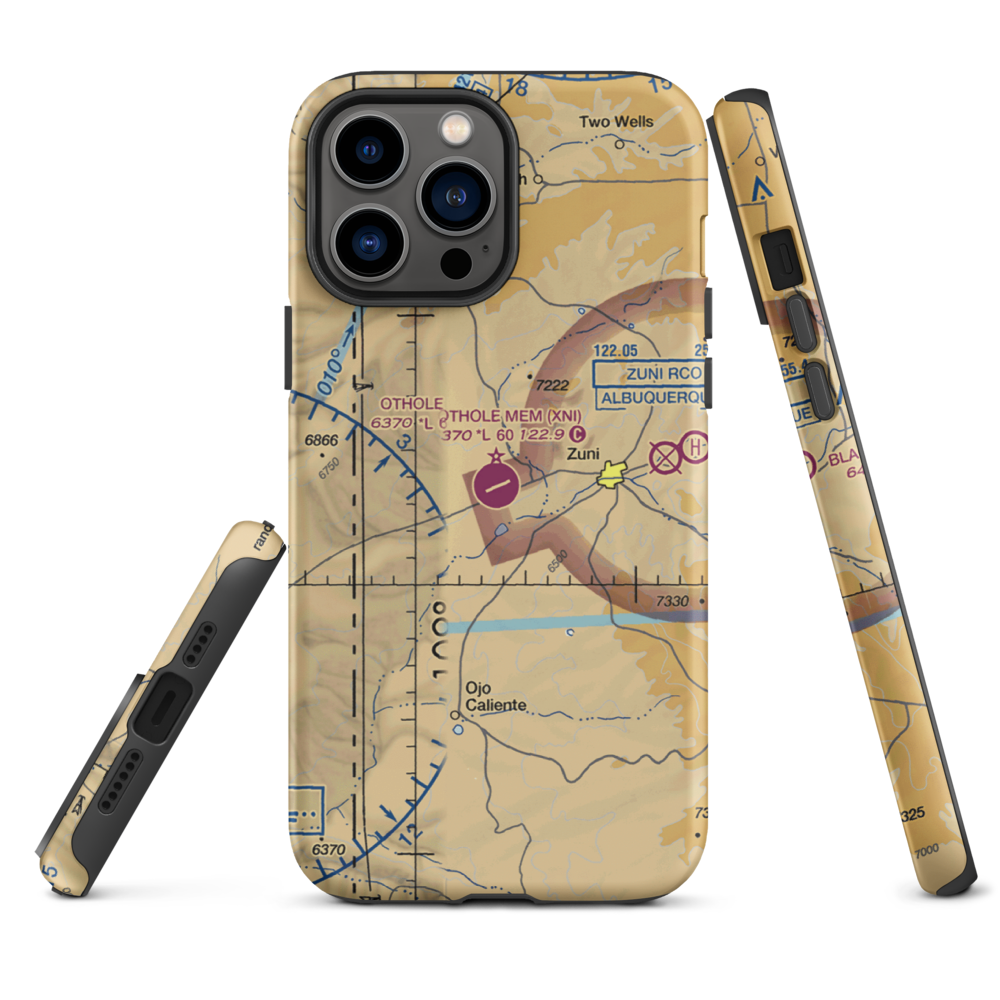 Andrew Othole Memorial Airport (XNI) VFR Sectional  Tough iPhone Case iPhone 13 Pro Max model shown