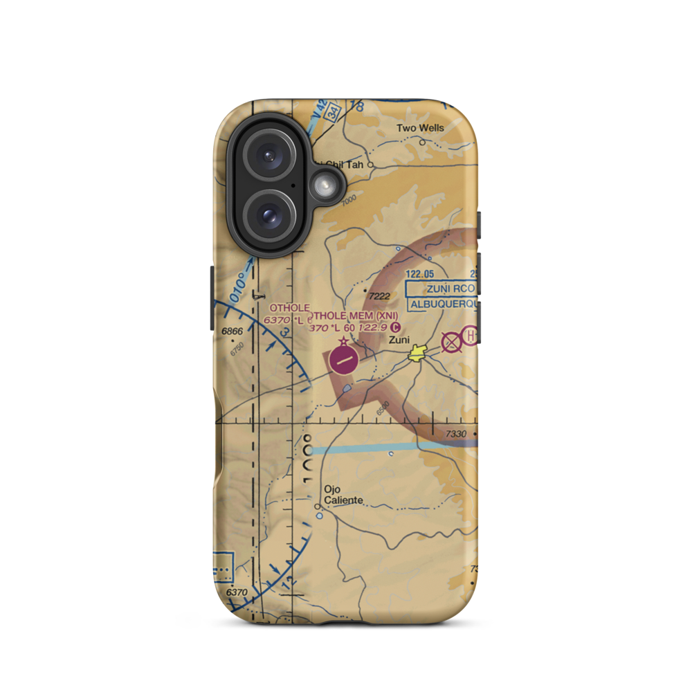 Andrew Othole Memorial Airport (XNI) VFR Sectional  Tough iPhone Case iPhone 16 model shown