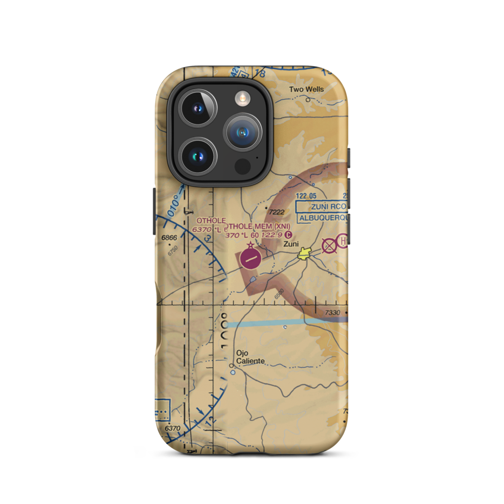 Andrew Othole Memorial Airport (XNI) VFR Sectional  Tough iPhone Case iPhone 16 Pro model shown