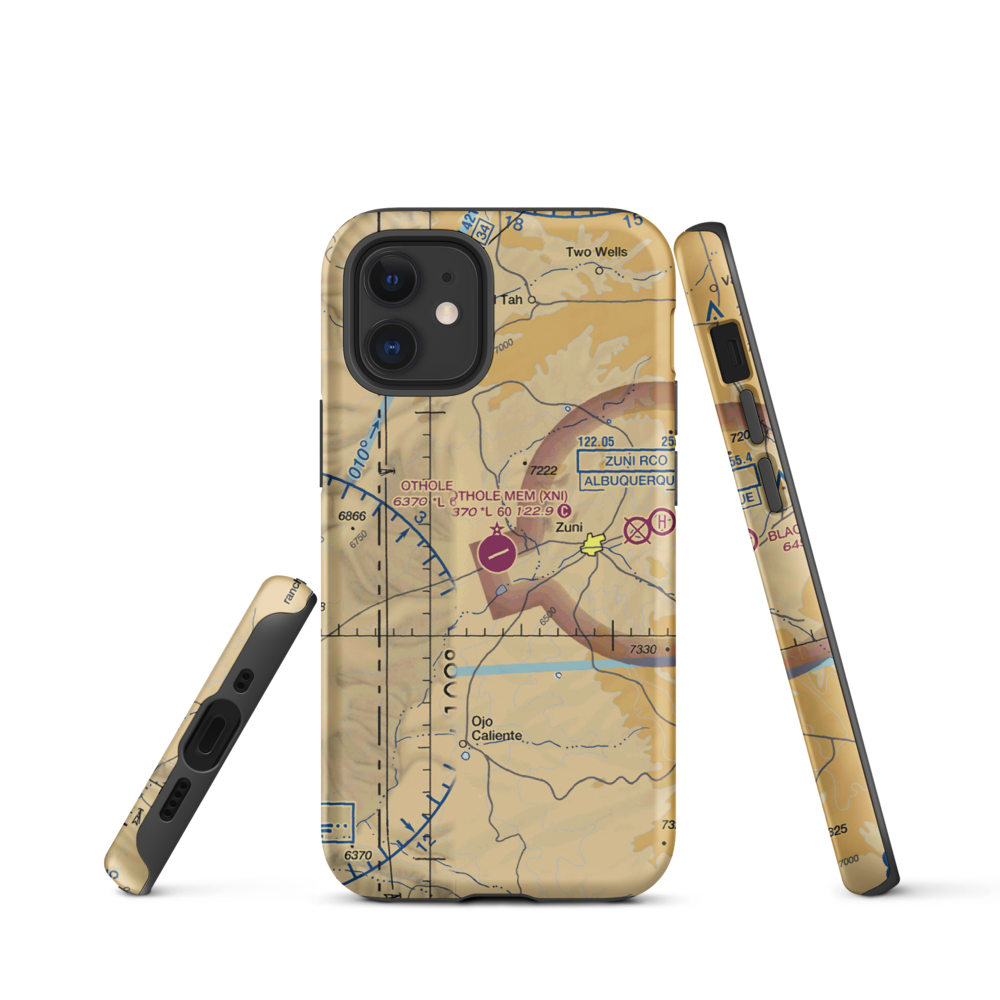 Andrew Othole Memorial Airport (XNI) VFR Sectional  Tough iPhone Case iPhone 12 mini model shown