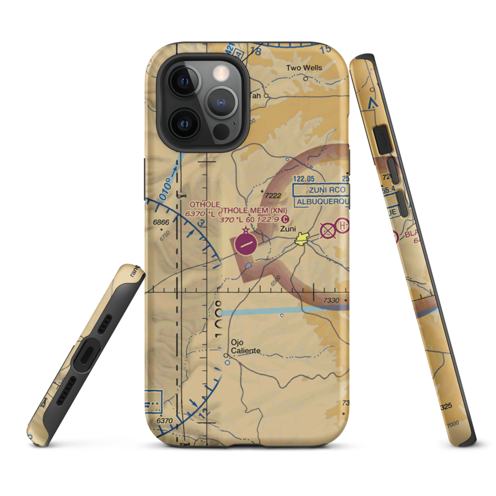 Andrew Othole Memorial Airport (XNI) VFR Sectional  Tough iPhone Case iPhone 12 Pro Max model shown