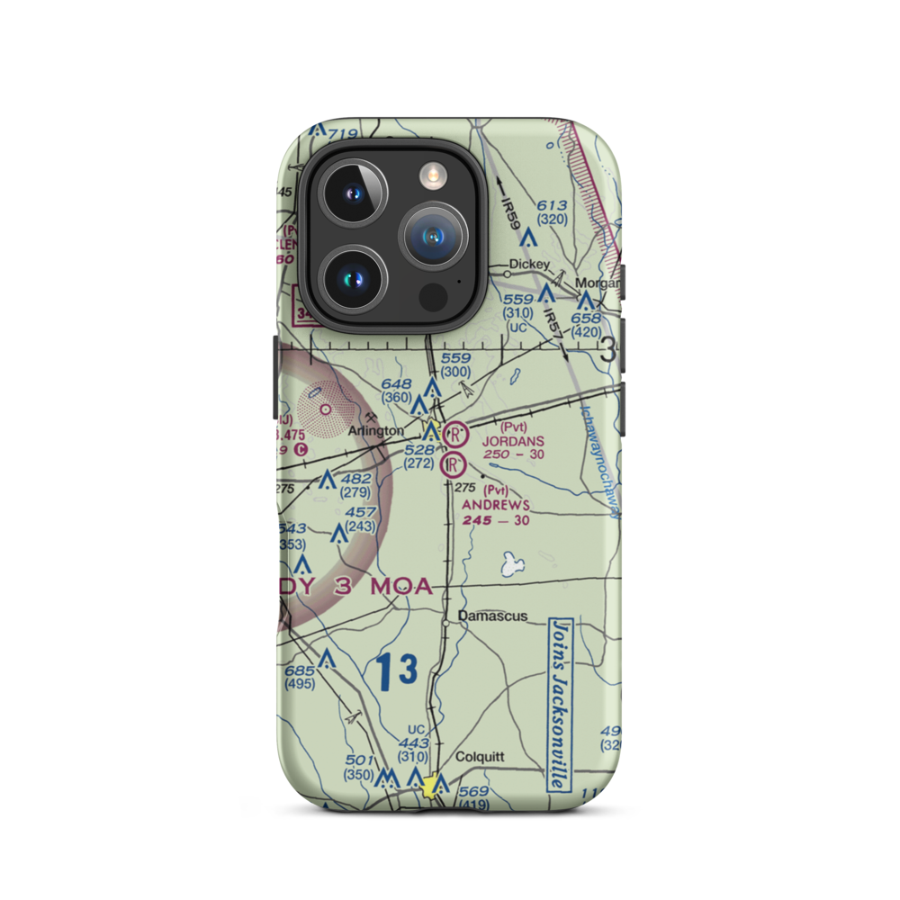 Andrews Airport (4GA8) VFR Sectional  Tough iPhone Case iPhone 16 Pro model shown