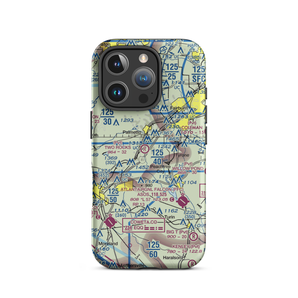 Andy Fields Airport (2GE8) VFR Sectional  Tough iPhone Case iPhone 16 Pro model shown