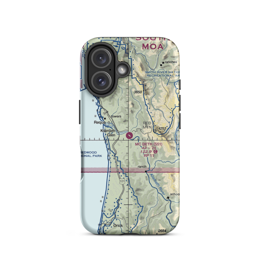 Andy Mc Beth Airport (S51) VFR Sectional  Tough iPhone Case iPhone 16 model shown