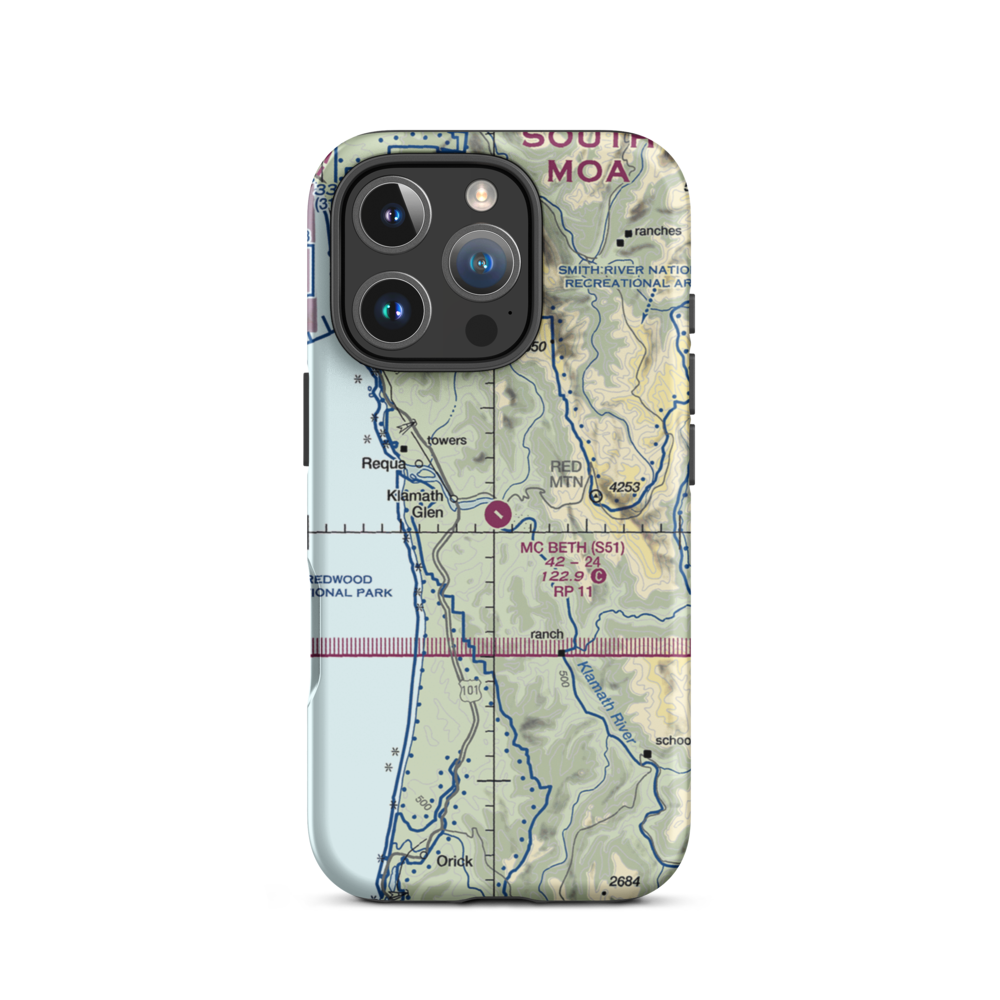 Andy Mc Beth Airport (S51) VFR Sectional  Tough iPhone Case iPhone 16 Pro model shown