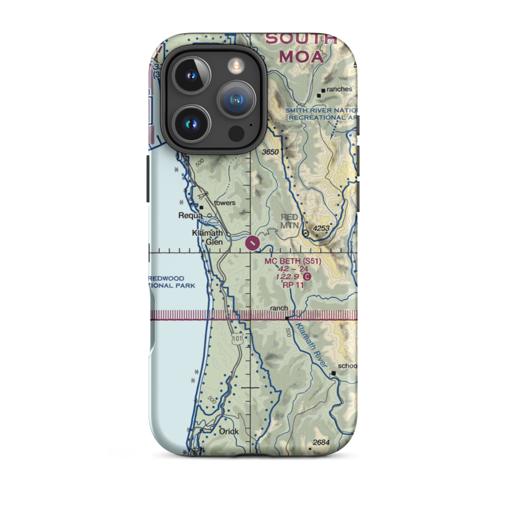 Andy Mc Beth Airport (S51) VFR Sectional  Tough iPhone Case iPhone 16 Pro Max model shown