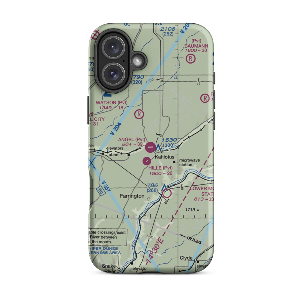 Angel Park Airport (3WA3) VFR Sectional  Tough iPhone Case iPhone 16 Plus model shown