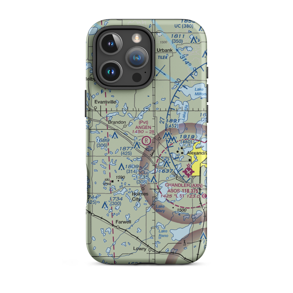 Angen Field (MN44) VFR Sectional  Tough iPhone Case iPhone 16 Pro Max model shown