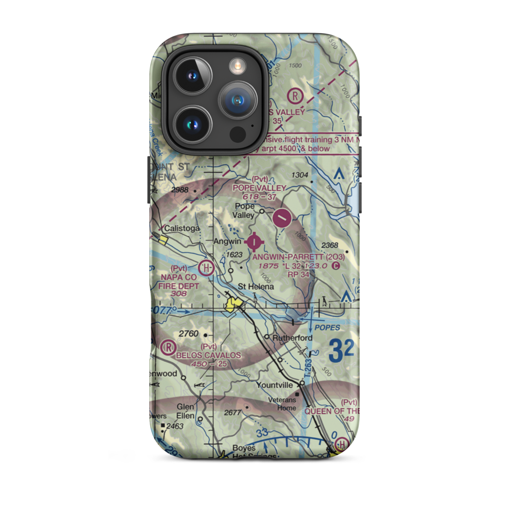 Angwin Parrett Field (2O3) VFR Sectional  Tough iPhone Case iPhone 16 Pro Max model shown