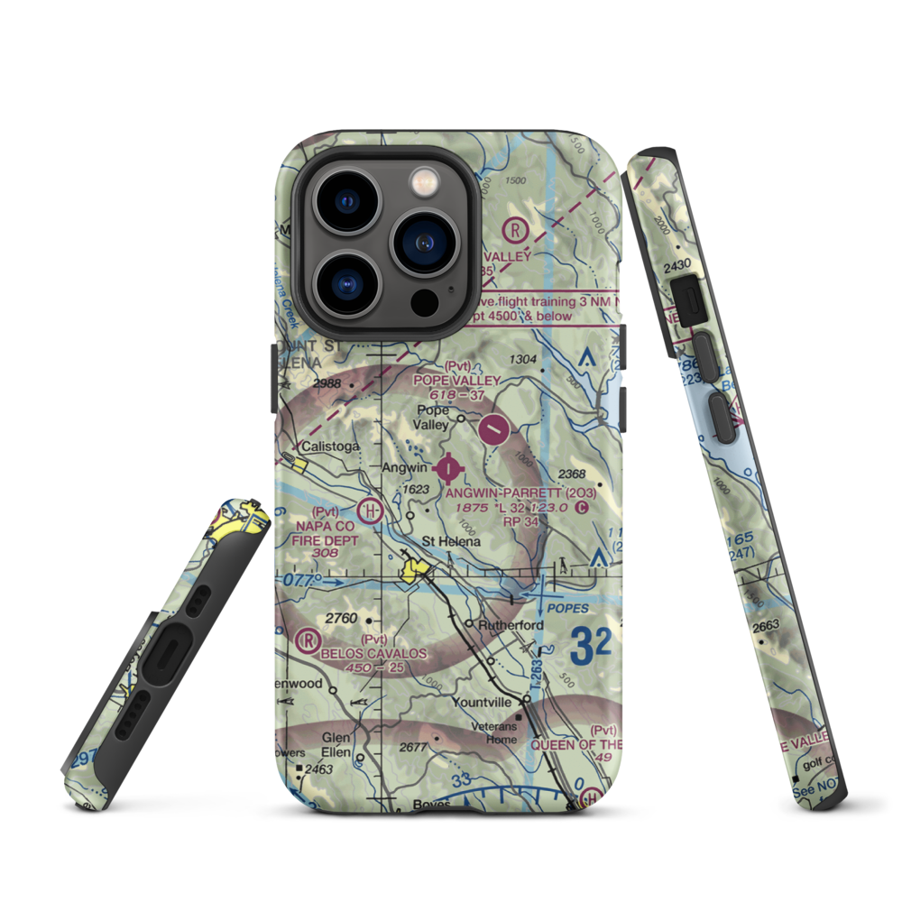 Angwin Parrett Field (2O3) VFR Sectional  Tough iPhone Case iPhone 13 Pro model shown