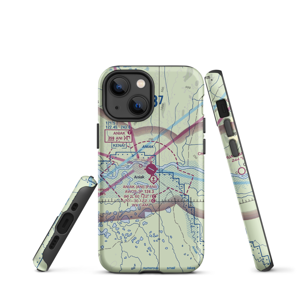 Aniak Airport (ANI) VFR Sectional  Tough iPhone Case iPhone 13 mini model shown