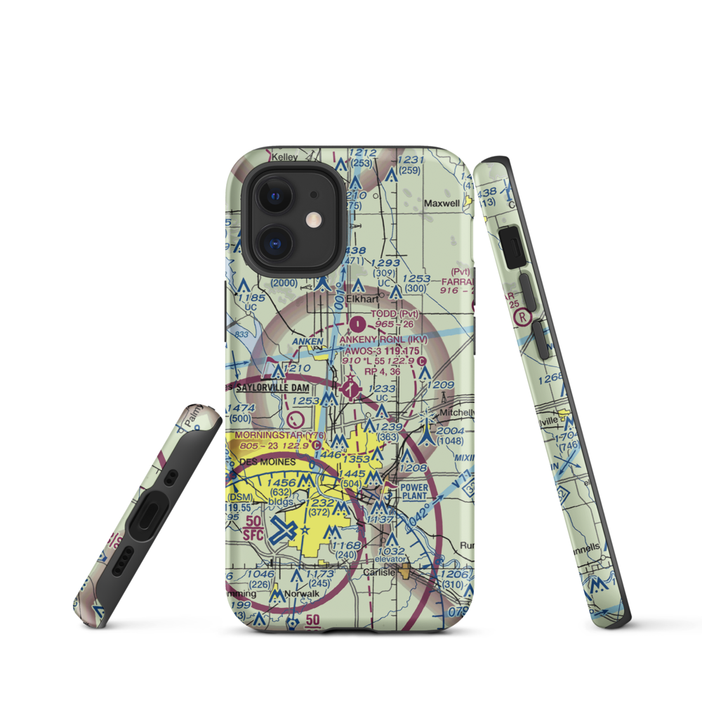 Ankeny Regional Airport (IKV) VFR Sectional  Tough iPhone Case iPhone 12 mini model shown