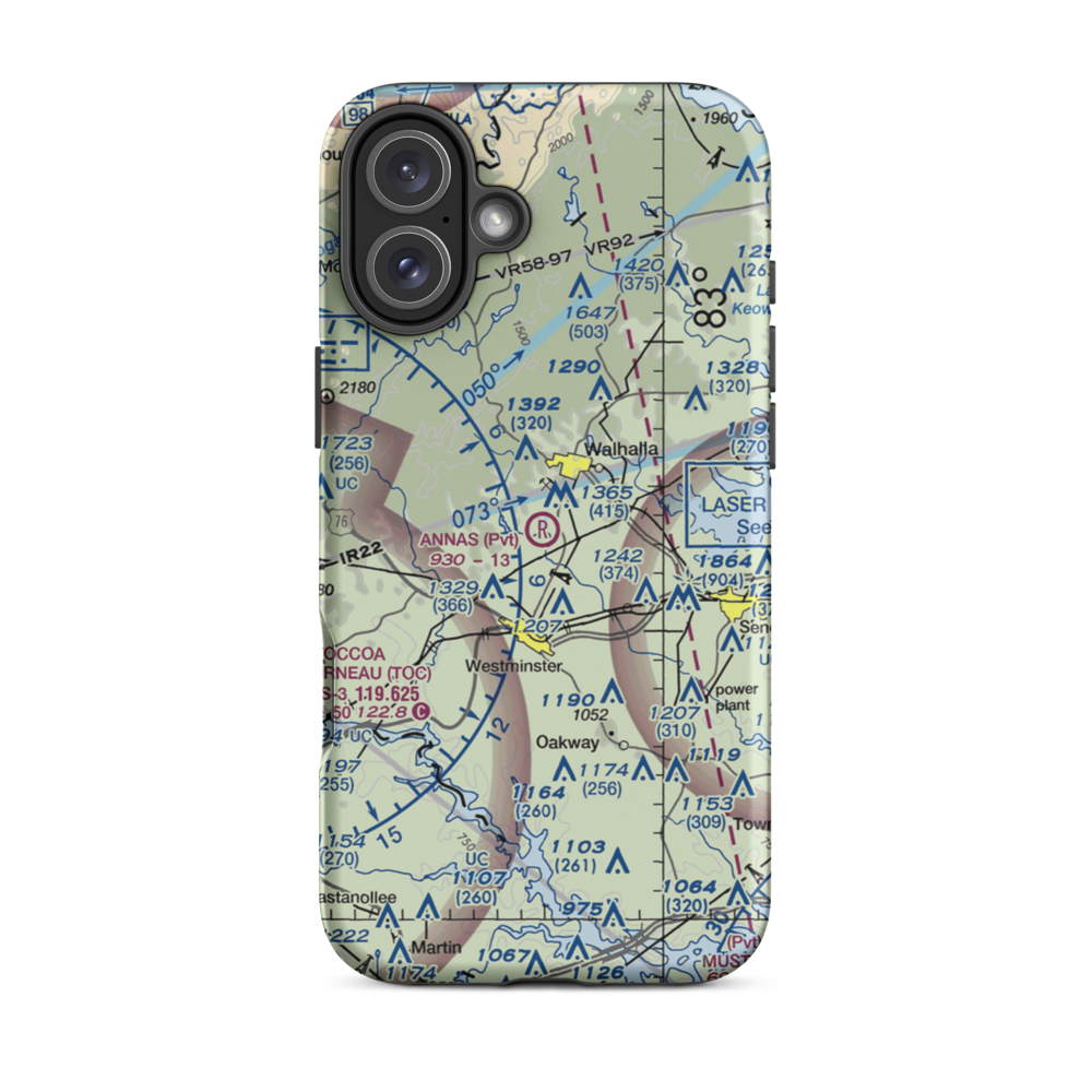 Anna's Airport (SC70) VFR Sectional  Tough iPhone Case iPhone 16 Plus model shown