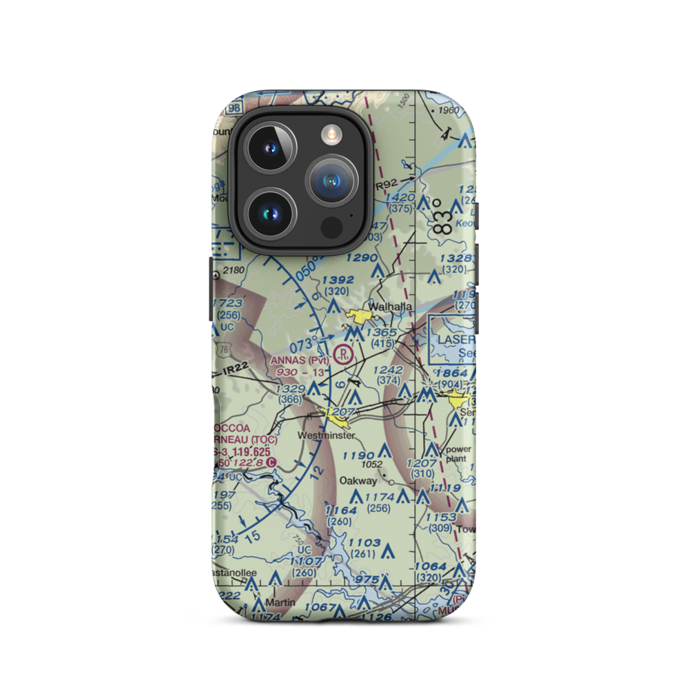 Anna's Airport (SC70) VFR Sectional  Tough iPhone Case iPhone 16 Pro model shown