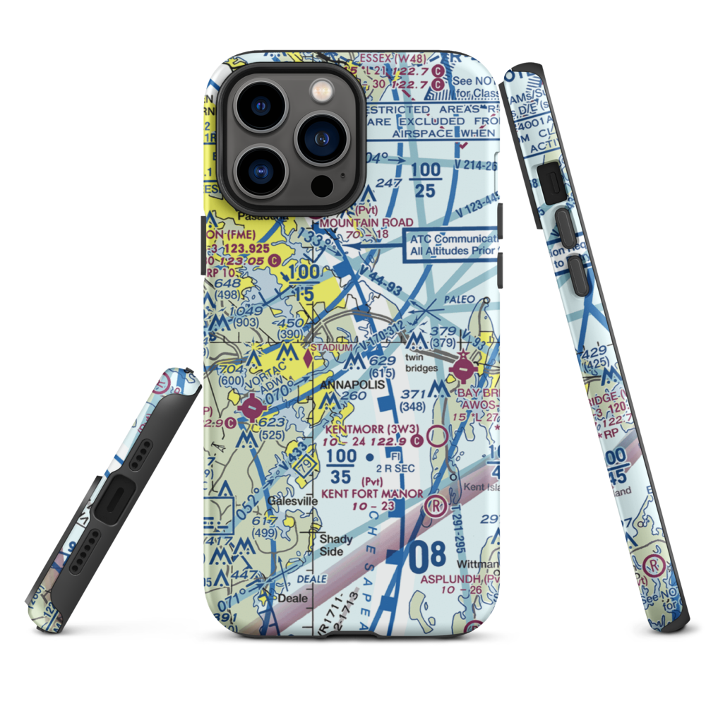 Annapolis Seaplane Base (01MD) VFR Sectional  Tough iPhone Case iPhone 13 Pro Max model shown